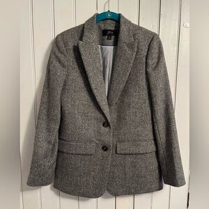 J. Crew Sommerset Blazer Graphite English Wool Herringbone Gray Size 0
